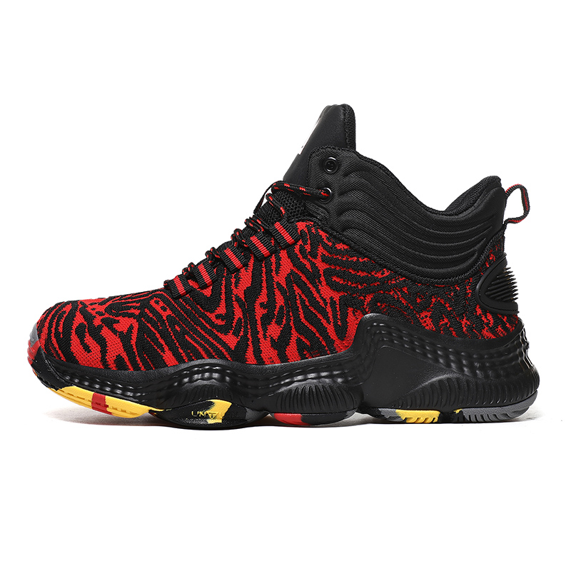 2021 New Arrival Knitted Men Outdoor Basketball Shoes Comfortable Breathable Basketball Sneakers For Men