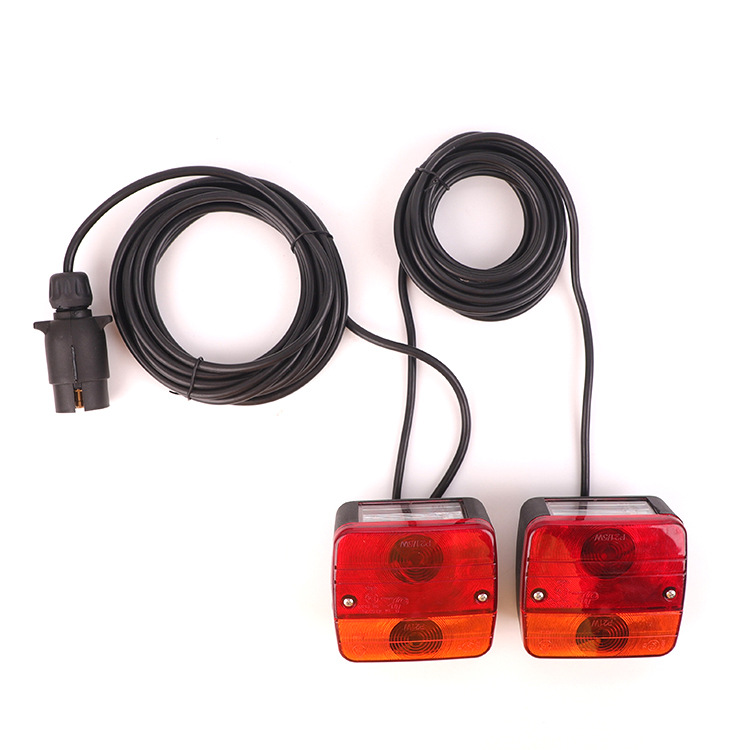 12V магнитная лампа фонарь комплект с 7-контактным разъемом янтарный + красный задний фонарь для Грузовой автомобиль Прицеп