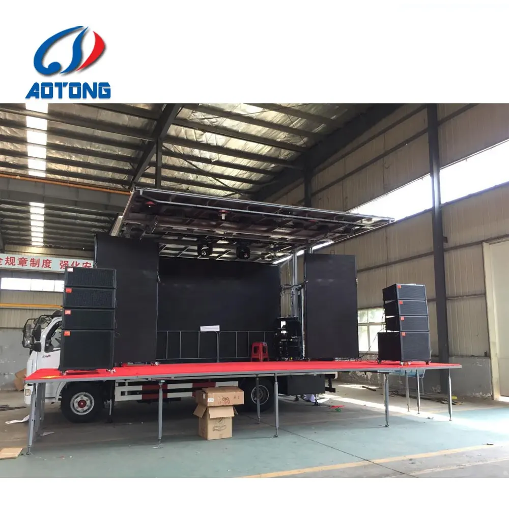 5-8m Mobile Stage car Wing with LED display for Outdoor Show and showroom trailer led trailer