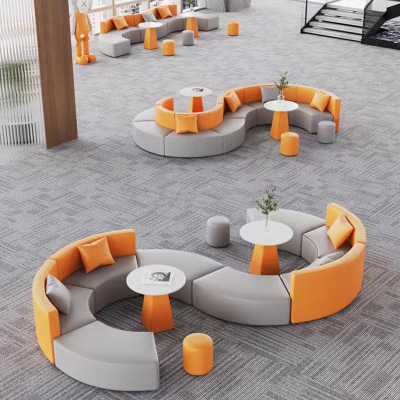 Modern S-Shape Office Library Sofa Set Creative Modular Design for Rest Area Guest Reception & Negotiation