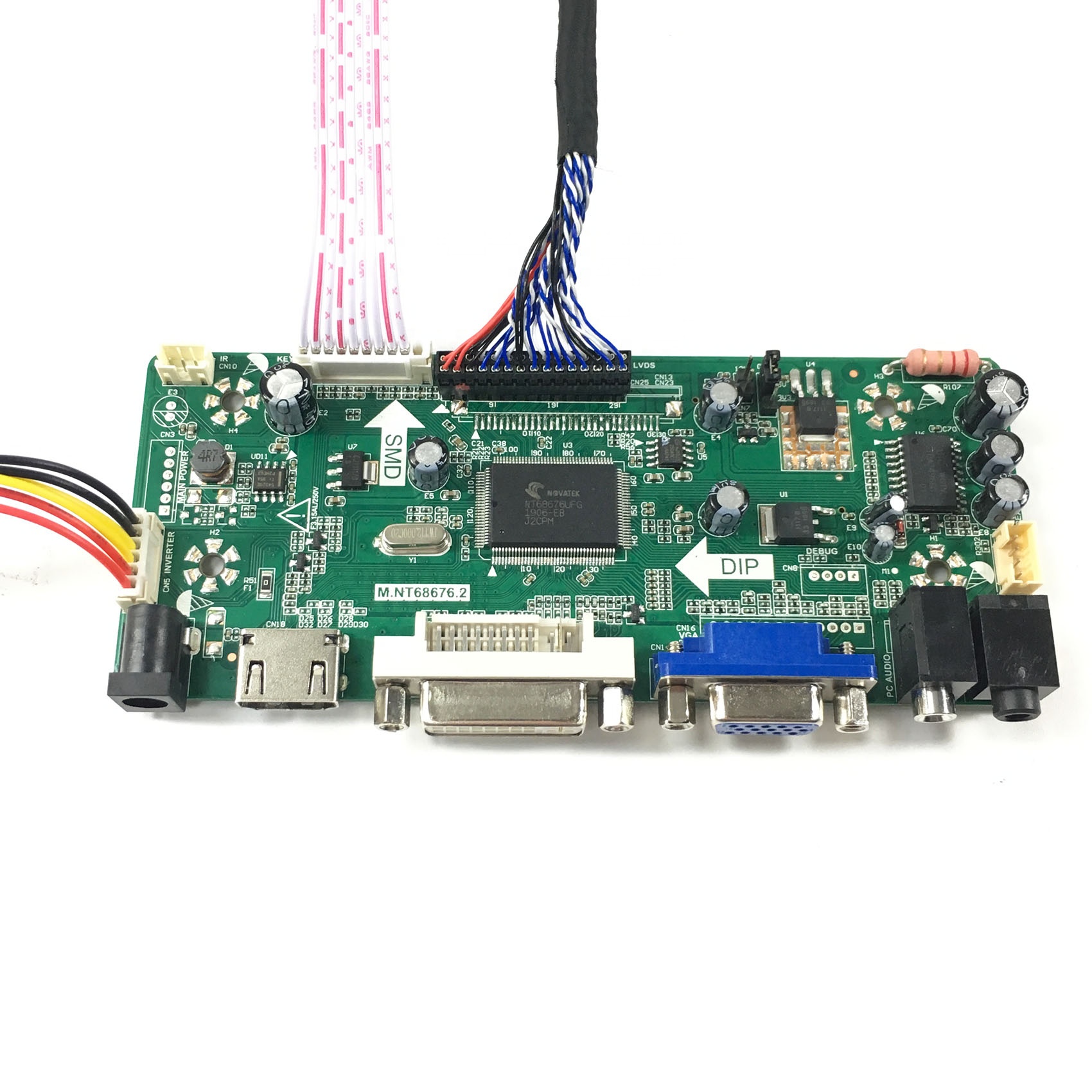 Плата контроллера TFT LCD работает для двух ЖК-дисплеев с 14 дюймовым 15,6 дюймовым экраном 1366x768