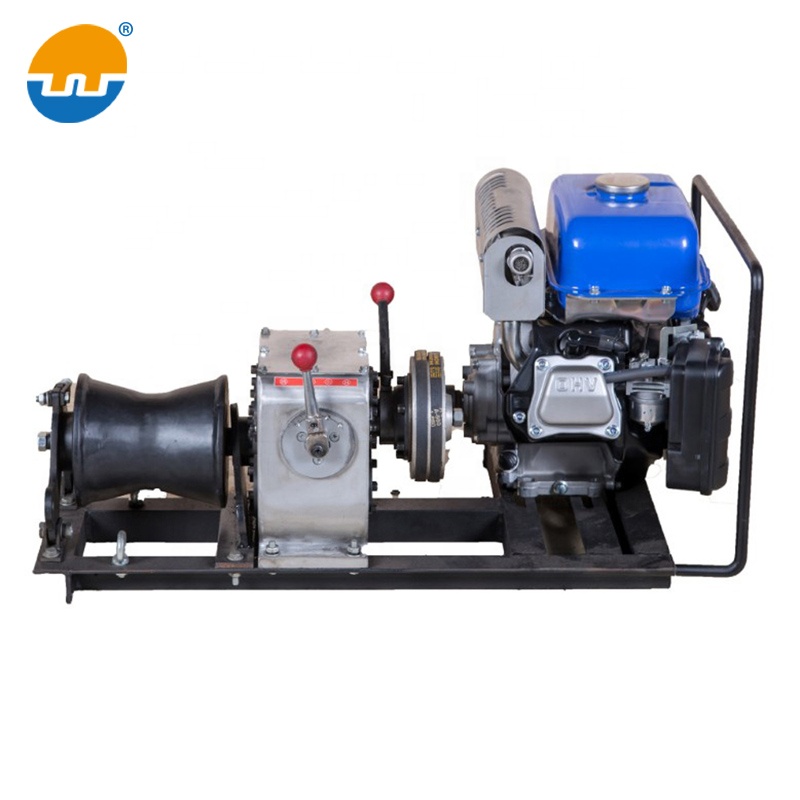 High quality 8T cable pulling winch with gasoline engine