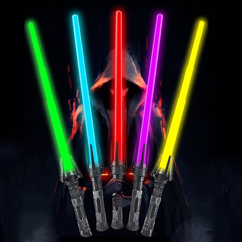 Металлический световой меч Starwars RGB пиксельный лазерный меч два в одном деформация детская игрушка изменение цвета Радуга металлический световой меч Темная ночь