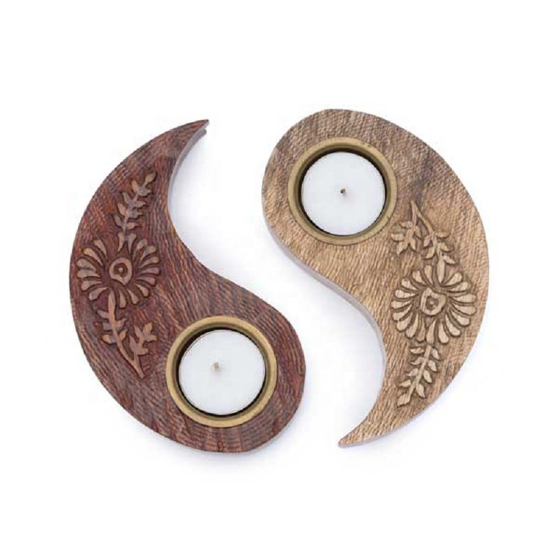Ying yang tea light holder