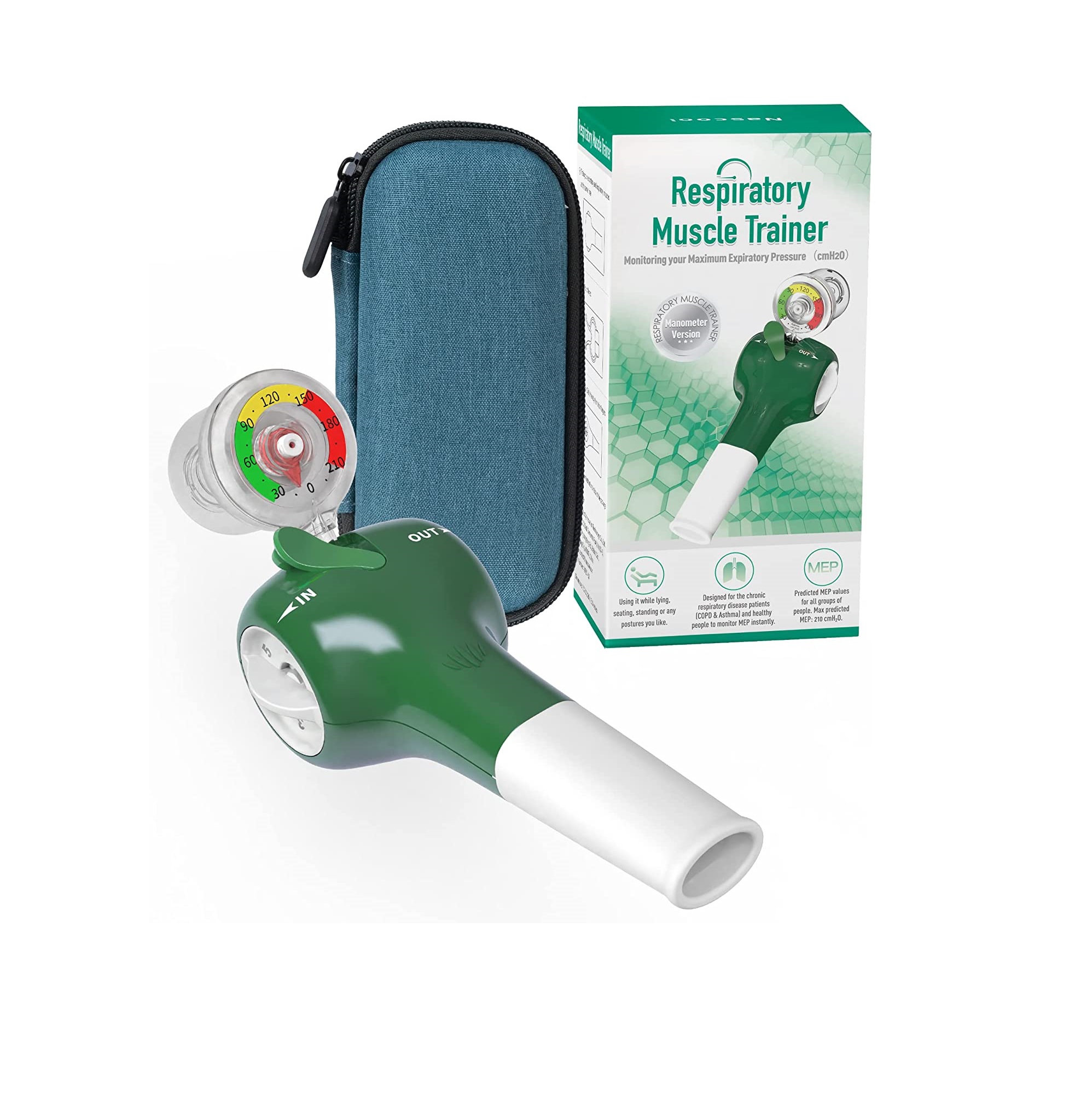 Respiratory Muscle Trainer With Manometer Maximum Expiratory Pressure Test Breathing Training Rehabilitation