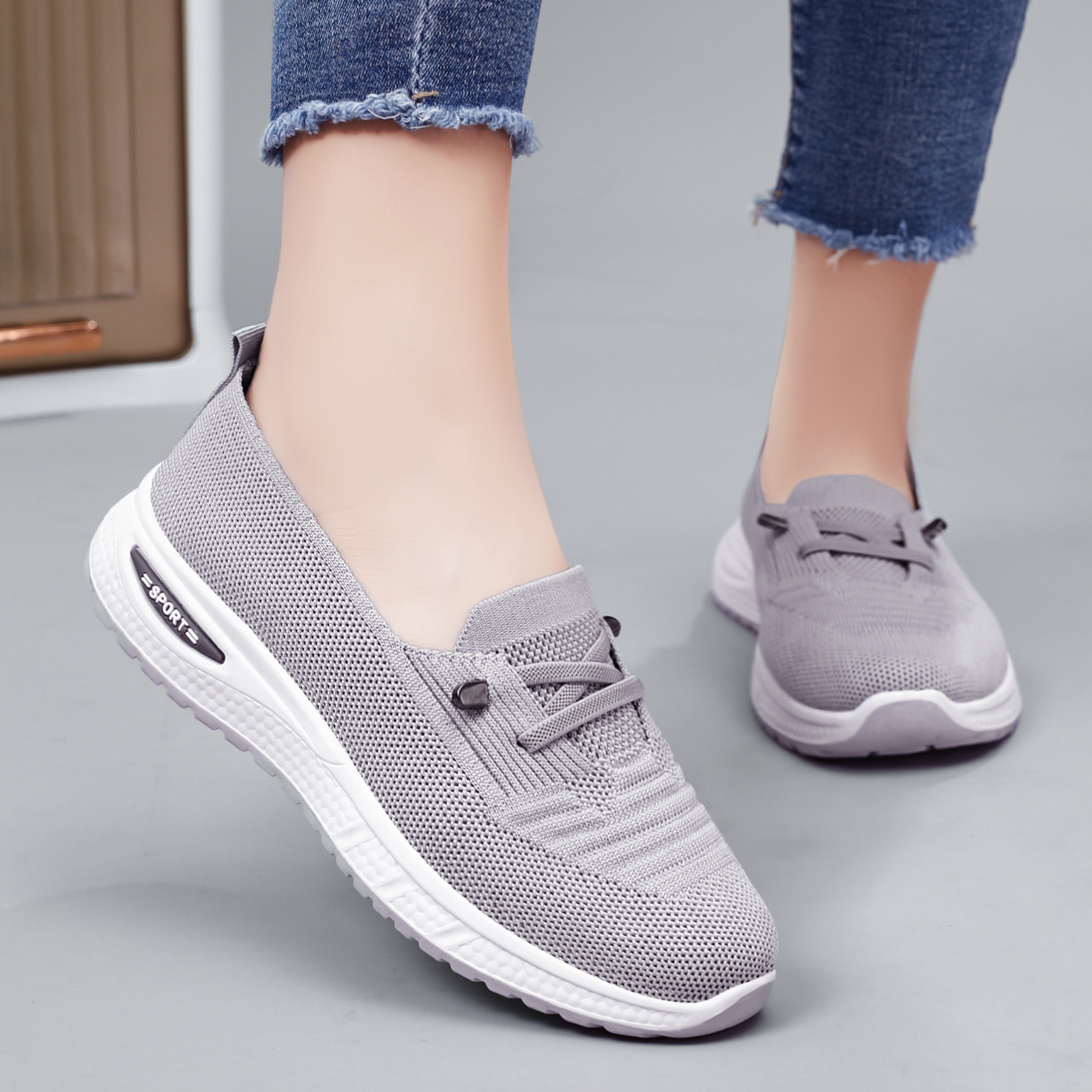 LB Women's Evergreen Fashion Lace-Up Running Walking Shoes-Breathable Mesh Upper Lightweight Autumn Summer Season