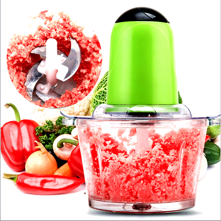 2L multi function 220V250W home double speed four knife meat grinder machine mini electric meat grinders