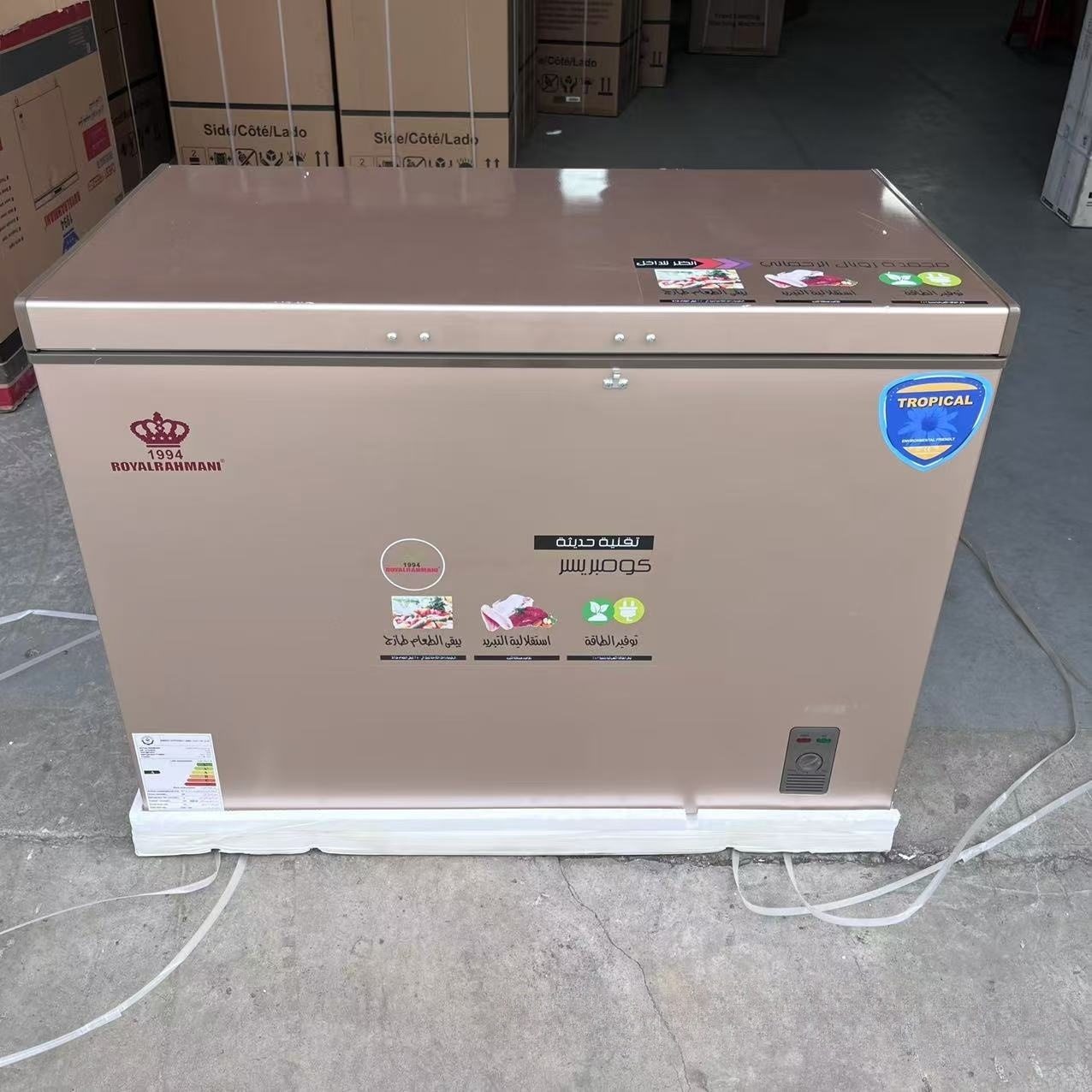 Commercial horizontal freezer for refrigeration, freezing, and quick freezing, meat and ice cream freezer 300L