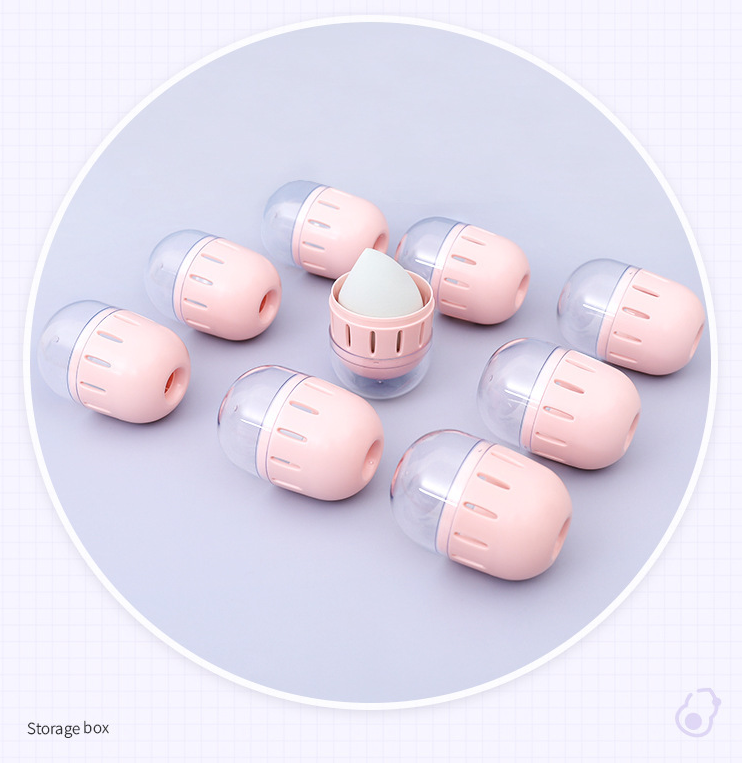 OEM package Plastic makeup sponge holder makeup egg storage case with lid