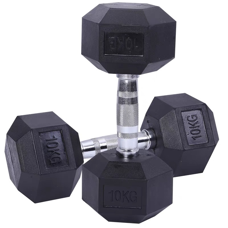 Rubber Round Dumbbell Exercise 12KG 40KG Dumbbells Home Gym Hex Dumbbell Sets