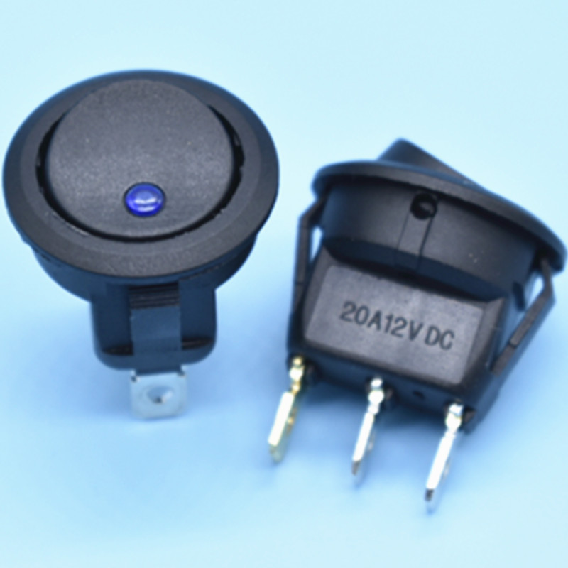 Round Cat's eye LED Lights 12V 24V 220V Boat rocker switch