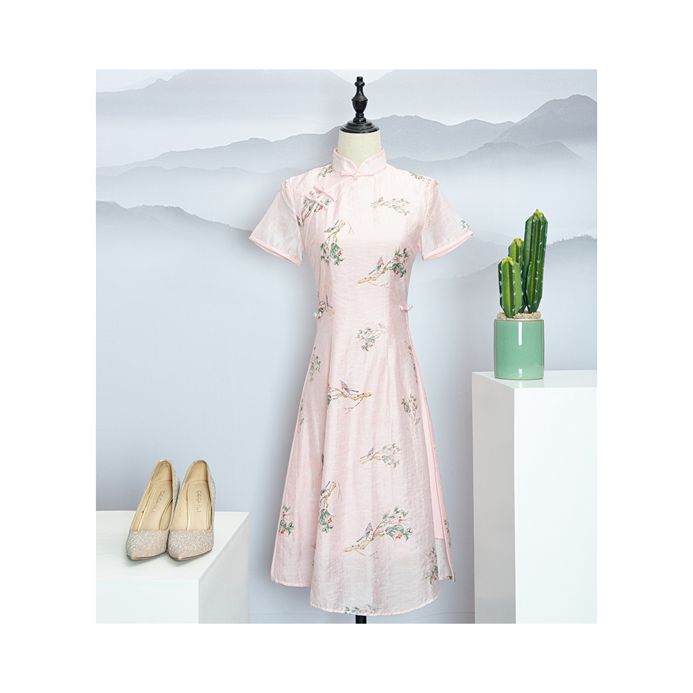 Factory Manufacture Hym21046 Hot Sexy Women Chi-Pao Modern Cheongsam Wedding Dress