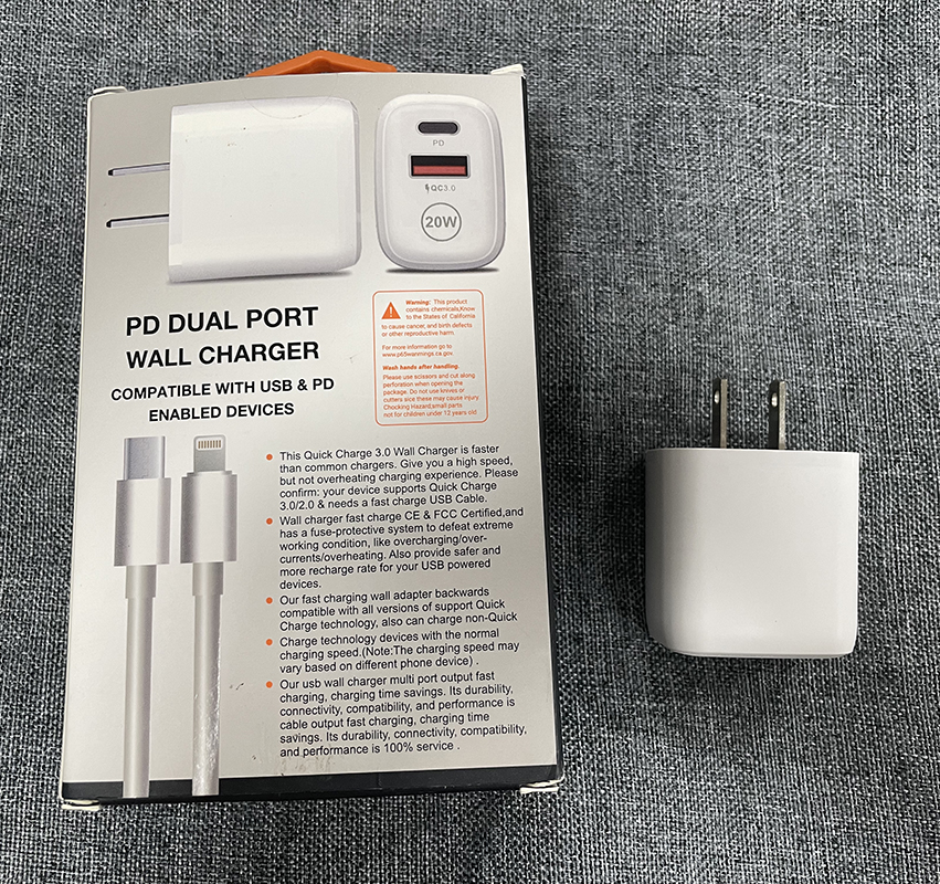 Ready to ship QC 18W PD 20W 5A dual usb charging US pin charger kit with 1m cable for iphone 12 pro max