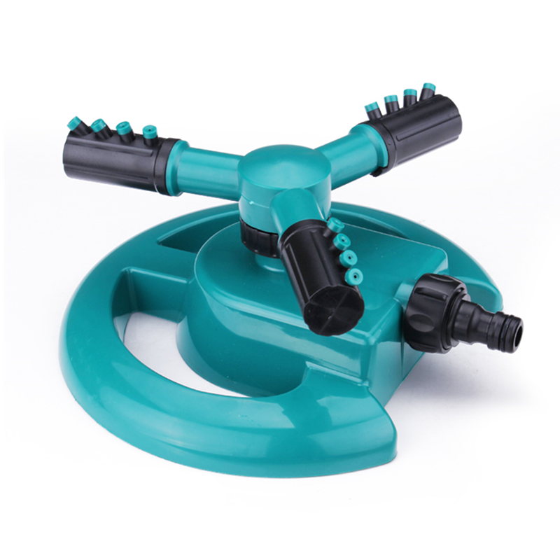 Portable Automatic 360 Degree Rotating Garden Sprinkler With Three Pronged Nozzle Irrigation Sprinkler