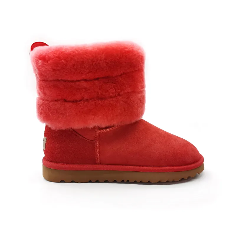 Manufacturers wholesale new sheepskin short tube flip fur ladies snow boots