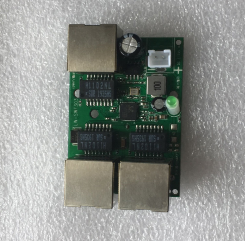 OEM ethernet модуль данных доставка производится в течение 5-30 в, 12 В, 24 В постоянного тока, постоянного тока 3 портовый коммутатор pcb