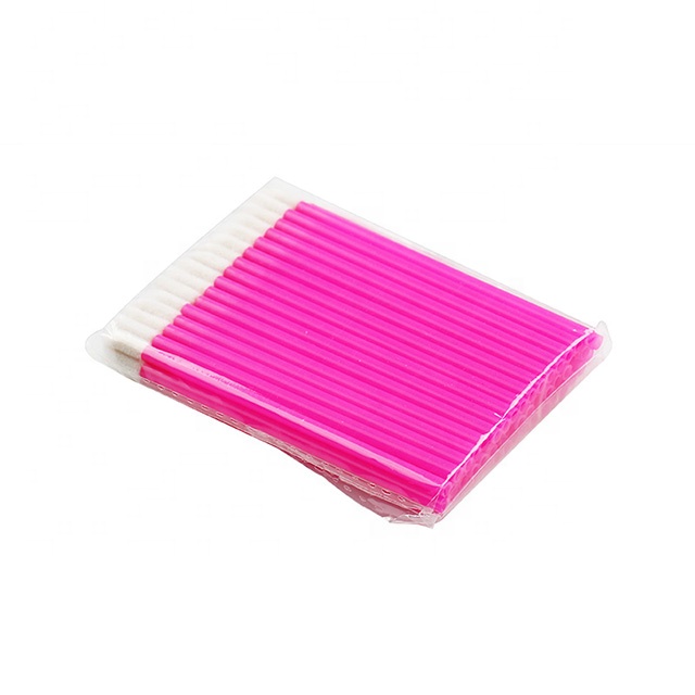 50 Pieces Eyelash Extension Wands Cleansing Cotton Stick Disposable Lip Gross Lip Brush