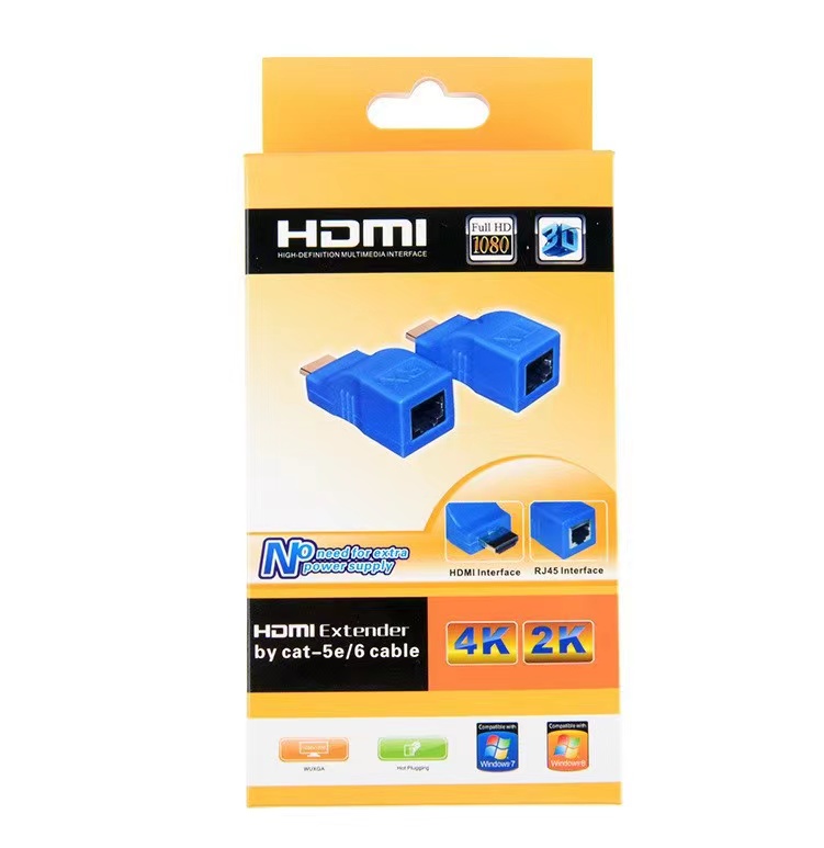 Преобразователь HDMI в Cat5 Cat6 RJ45 4K HDMI удлинитель 30mtr по заводской цене