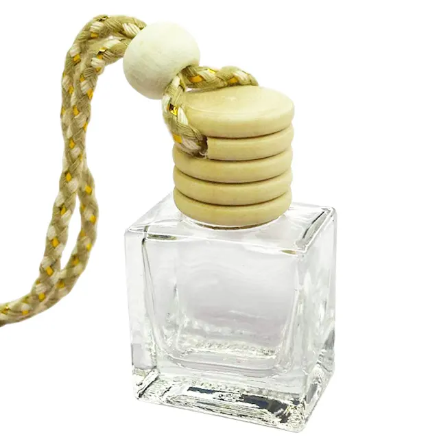 10ml Superior Quality Auto Perfume Bottle Aroma Bottle Clear Glass Perfume Empty Bottle With Wooden Lid