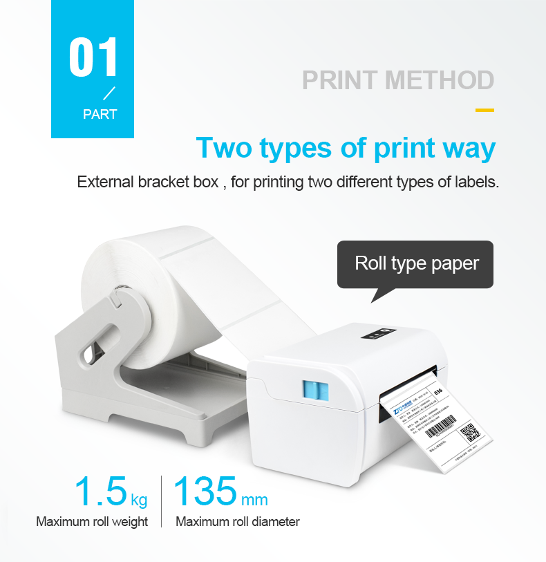 High Efficiency Bluetooth WiFi Barcode Thermal Sticker Printer 4*6 Inch