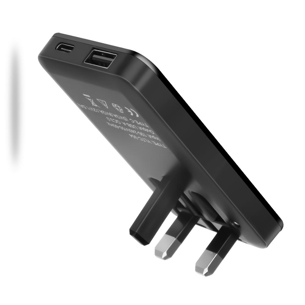 Ультратонкое Зарядное устройство usb для телефона, тонкое настенное зарядное устройство, складное зарядное устройство pd 18 Вт, умная штепсельная вилка Великобритании, быстрое настенное зарядное устройство Великобритании