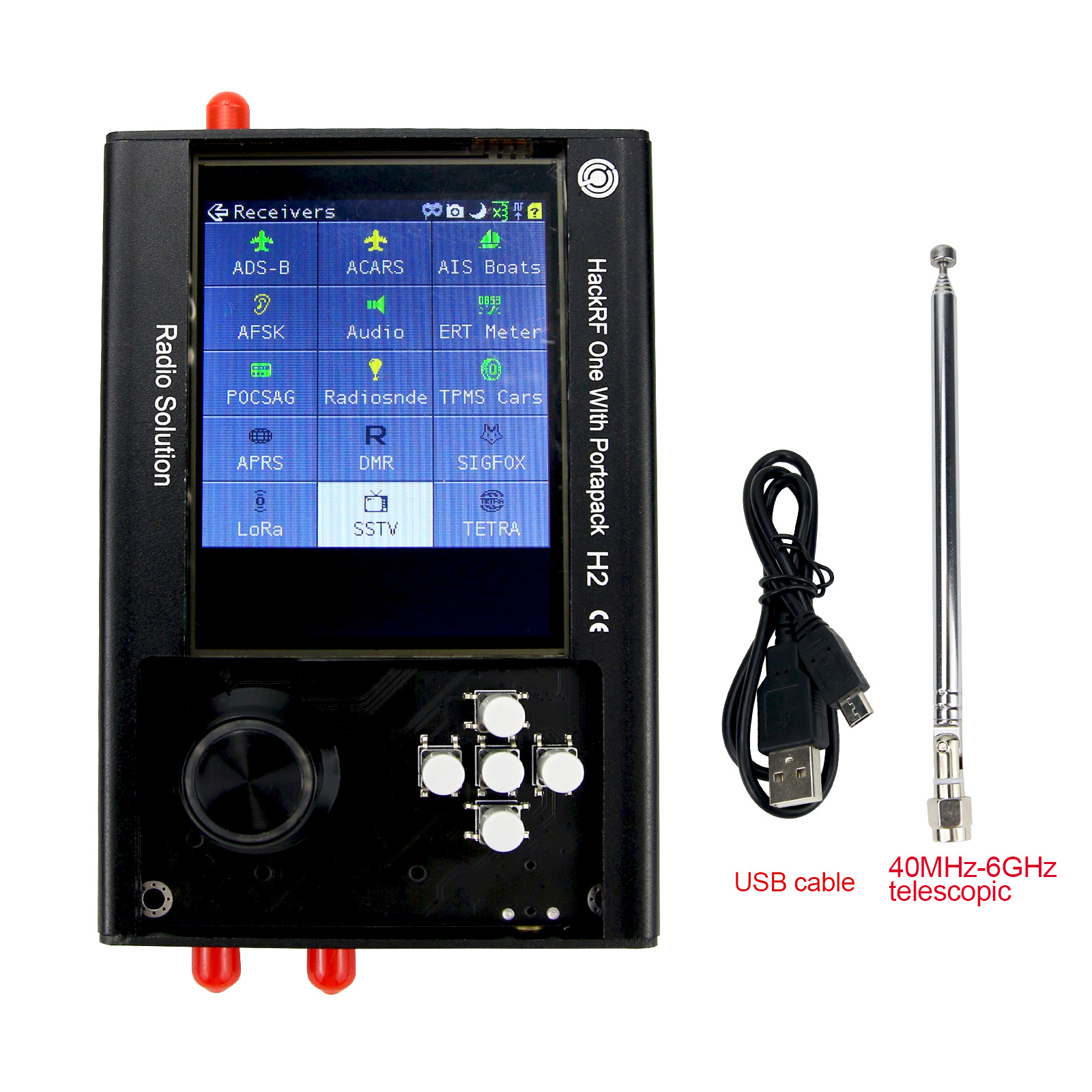 CYX 3,2 "SDR радио, полнофункциональный радиоприемник PortaPack H2 + HackRF One + кабели SDR радио