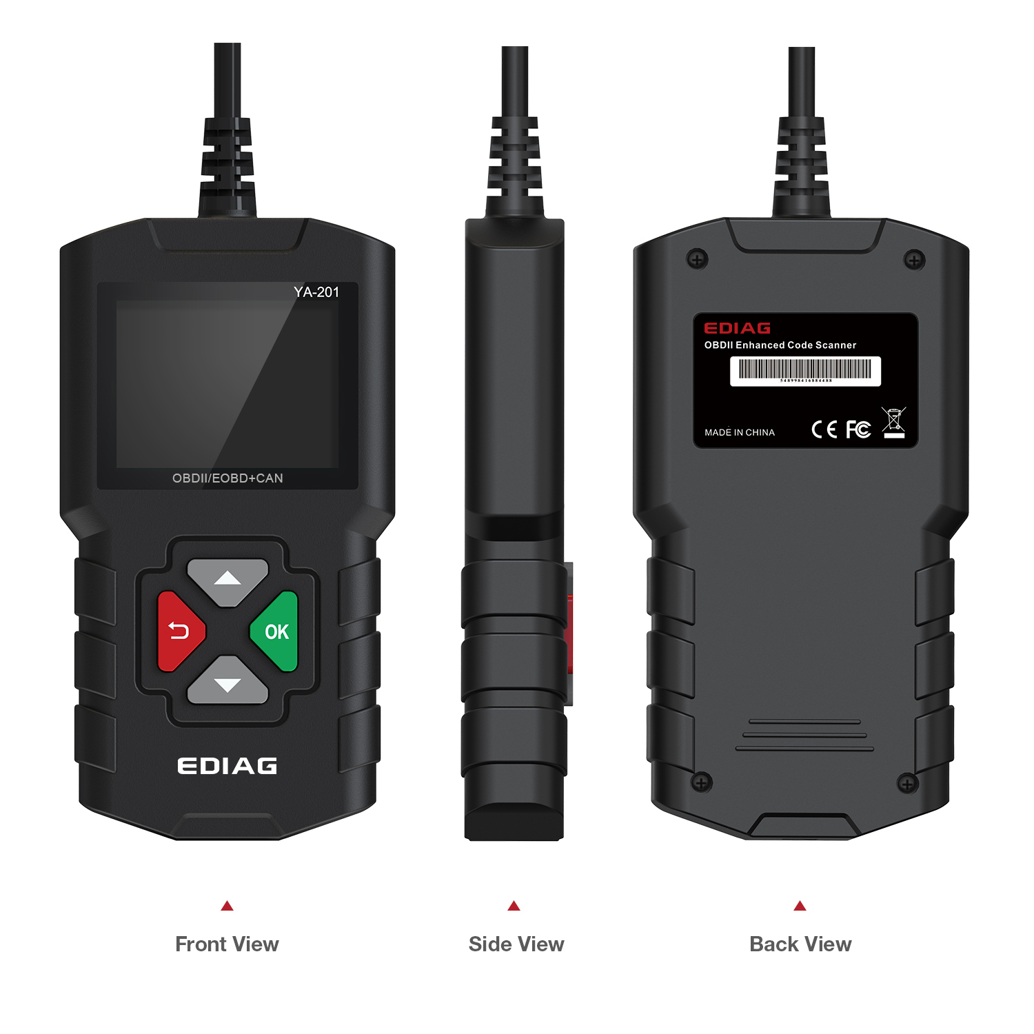 EDIAG YA201 считыватель кодов OBDII/EOBD YA-201 автоматический диагностический инструмент поток данных сохранение/воспроизведение OBD2 сканер