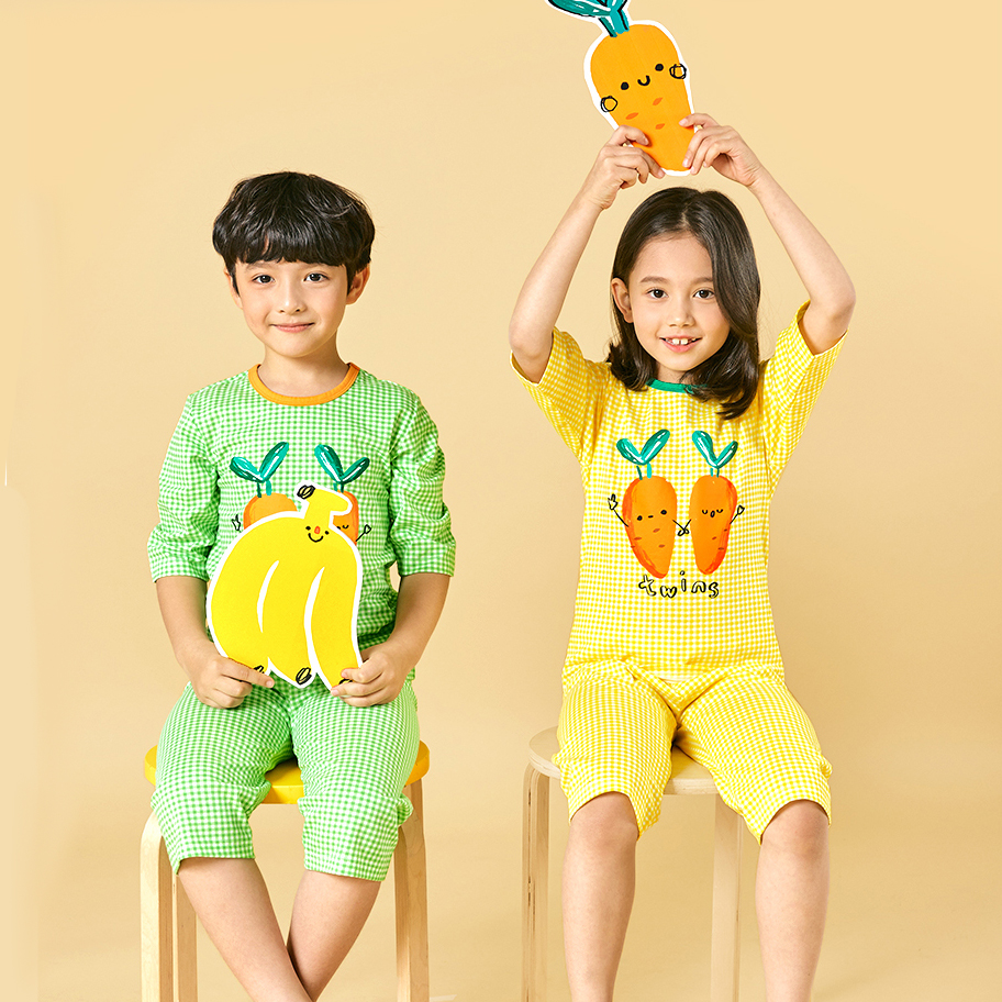 100% cotton new design sleeping clothes cartoon pyjamas kids pajamas sleepwear 2 pcs girl cute kids pajamas set