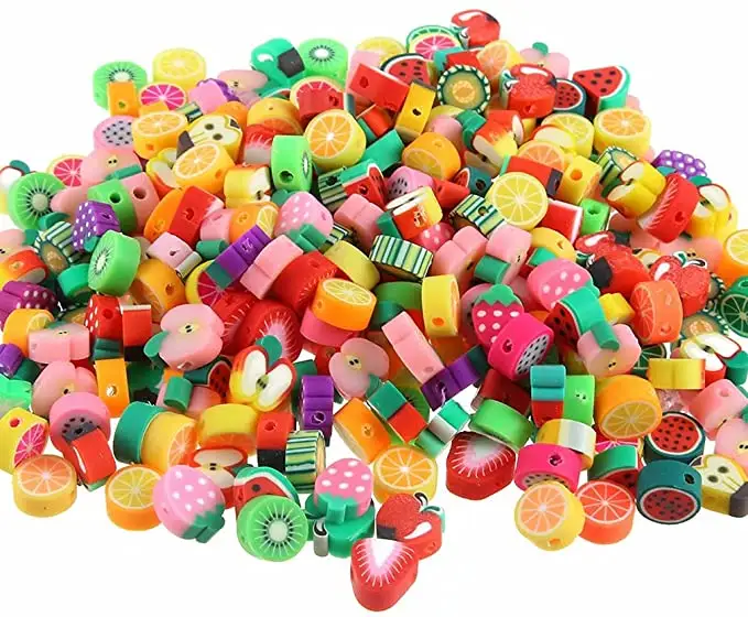 Wholesale Colorful Mixed DIY Beads 100pcs 10mm Polymer Clay Beads for Necklace Bracelet Jewelry Handmade Making Accessories