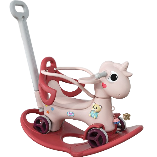 New Arrivals 5 In 1 Plastic Kids Rotatable Rocking Horse Chair Children Walker Ride Animal Toy