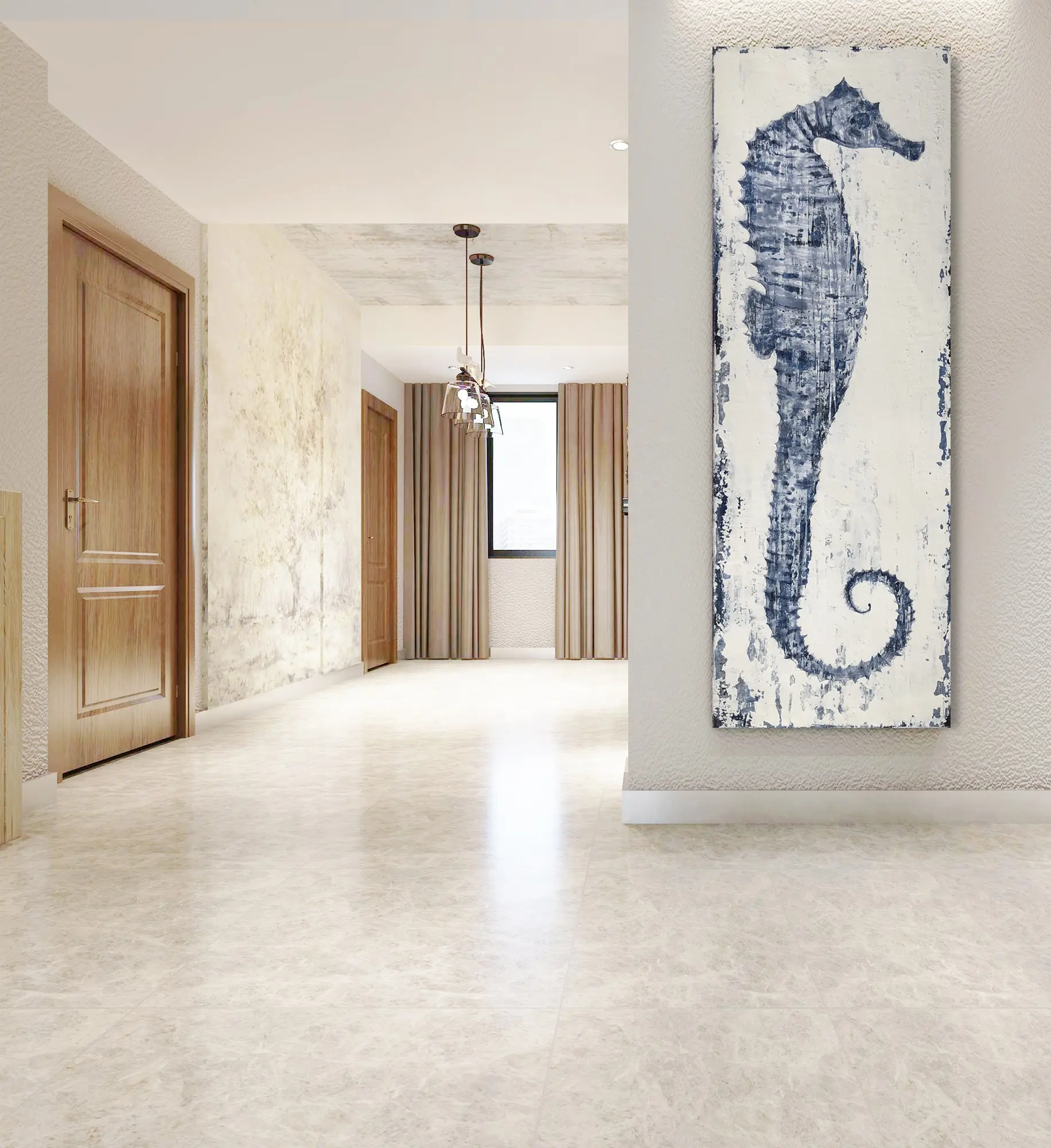 Ручная роспись морская ЛОШАДЬ Холст стены Искусство животных масляная живопись картины для украшения