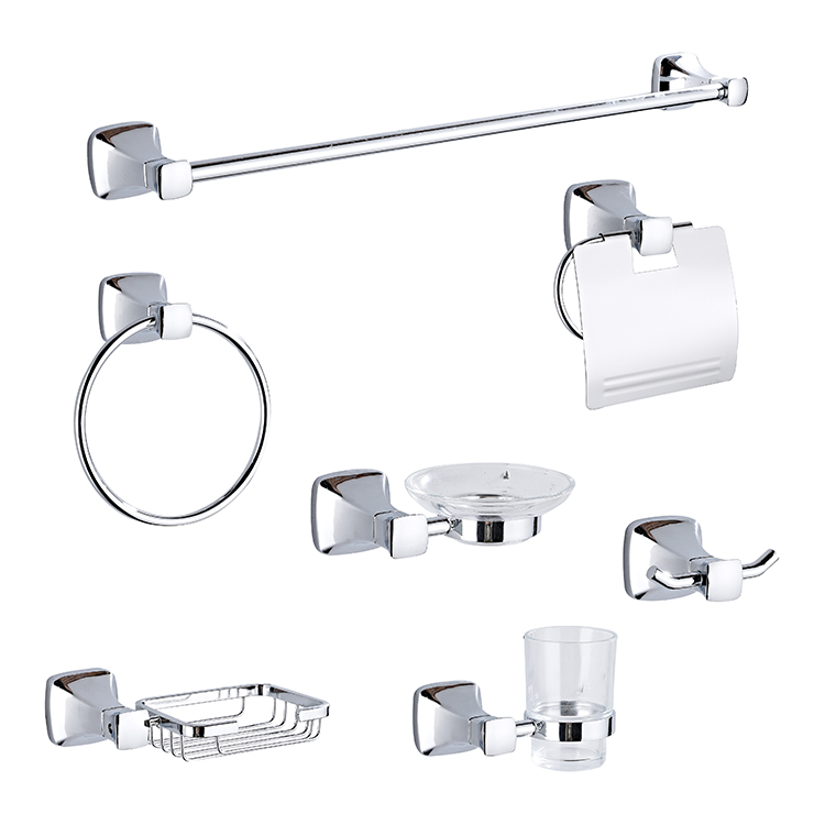 Wholesale 6pcs Set luxury bath accessory set stainless steel washroom bathroom accessories set