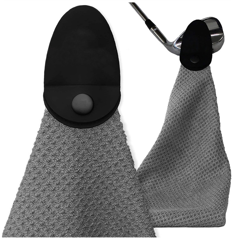 Custom logo jacquard microfiber magnet golf towel