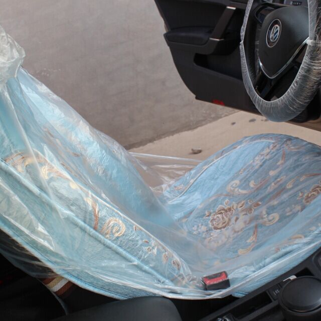 Factory price Plastic Disposable Car Seat Covers steering wheel cover hand shift cover for selling