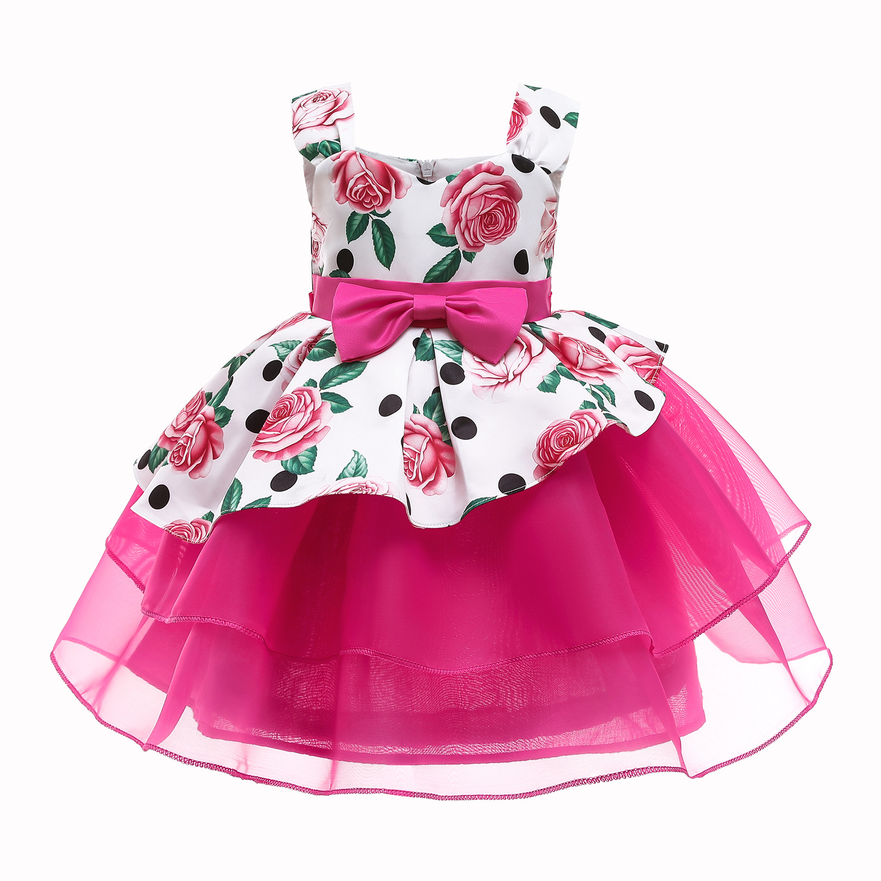 9028 Kids Fashion Wedding Dresses Latest Frock Design Lovely Flower Girl Best Kids Printed Dress