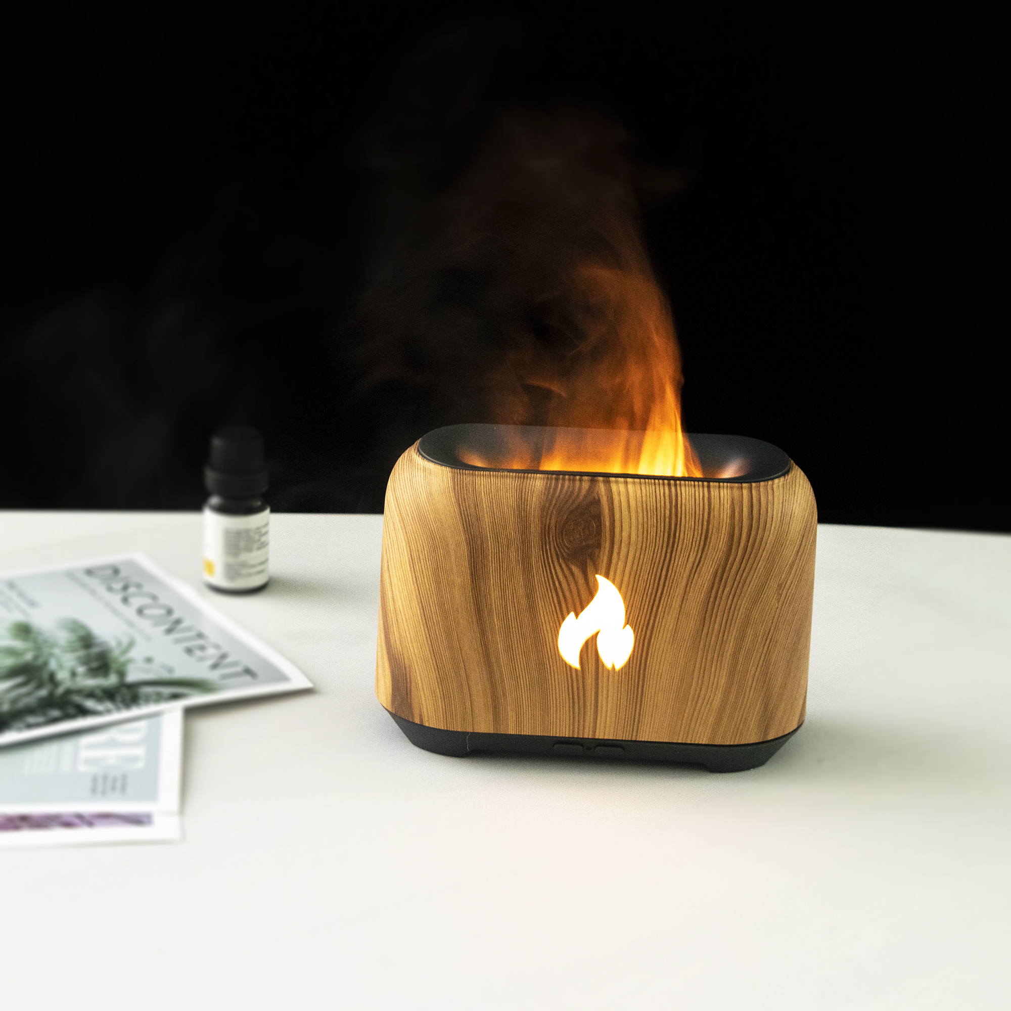 USB mini 3D flame aromatherapy ultrasonic diffuser 7 color led light Yoga Spa air home humidifier fragrance scent diffusor