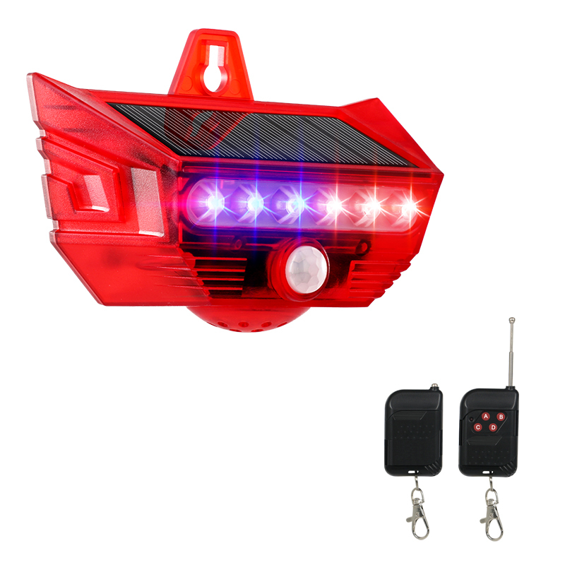 Outdoor Solar Alarm Warning System Sound and Light Anti Thief Solar Repeller for Animals Protect Home Garden Orchard Factory