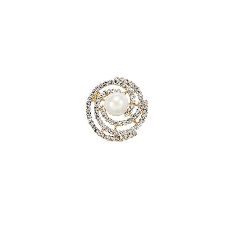Luxury new Designer copper Micro inlay Zircon, plating 18K True platinum pearl brooch pin Women For wedding