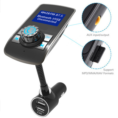 Новая частная модель, большой экран, автомобильный FM-передатчик MP3 с Bluetooth, Автомобильный MP3-плеер с разъемом для TF-карты и двойной USB-зарядкой