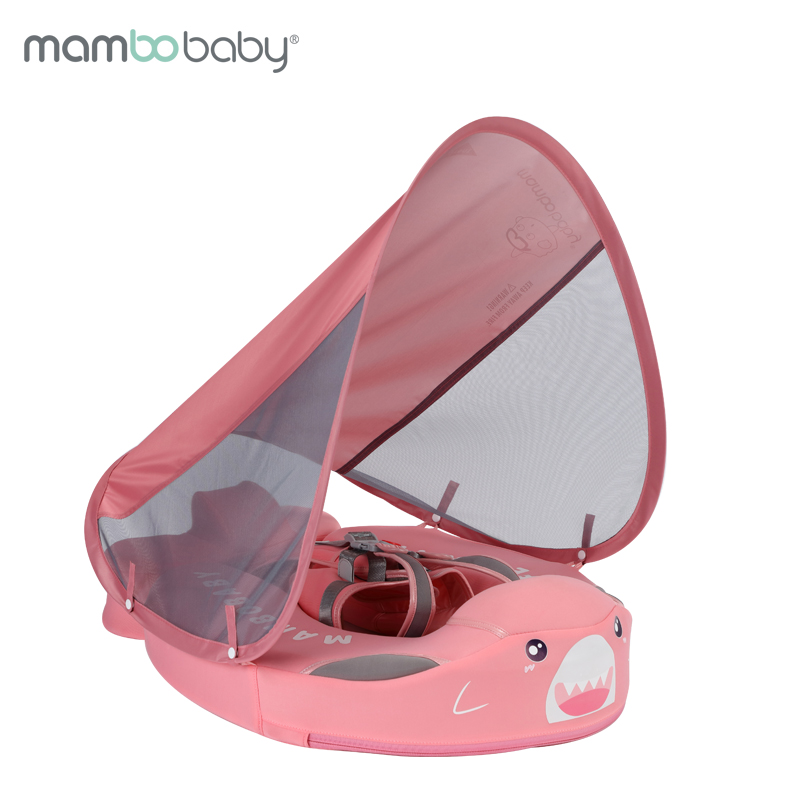 Mambobaby Акула кармашек для поплавок с солнцезащитным козырьком и хвост сплошной плавательный поплавок, безопасен, надувная игрушка плавающий детский тренер для плавания