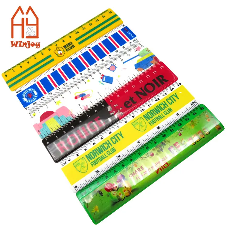 Wholesale and custom 15cm&6 inch plastic straight ruler with 4C logo printing for school & office,advertising promotional ruler
