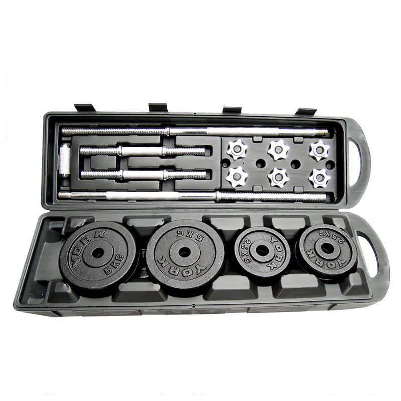 Hot Sale Bodybuilding cast iron 50kg Adjustable Dumbbell barbell Set