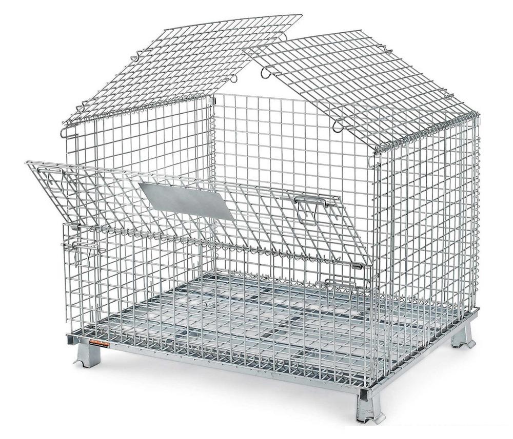 wire mesh metal storage cage container for transporting equipment