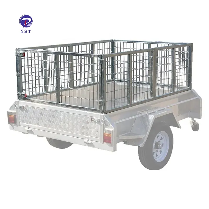 6x4 steel cargo mesh box cage trailer