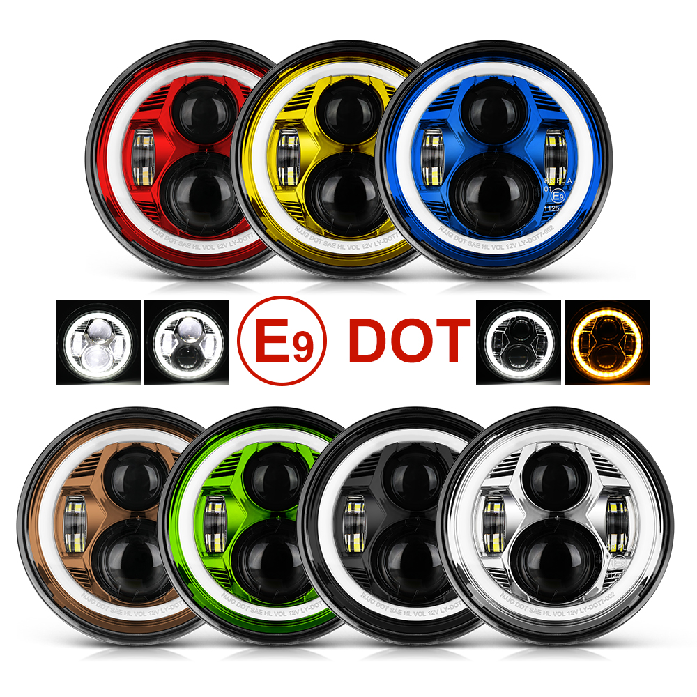 E9 Daymaker автомобиль 40 Вт, 20 Вт, хит продаж поворот Amber Halo ангельские глазки 45 Вт мотоцикл Led 7 "дюйма drl светодиодные фары для wrangler