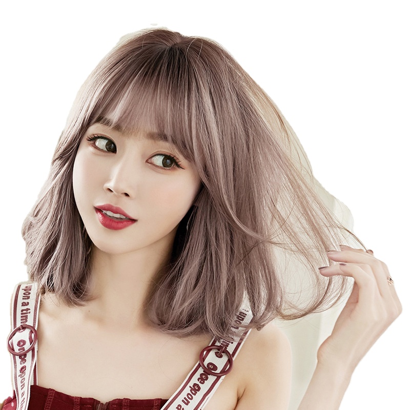 Manufacturer wholesale wig female short natural fluffy clavicle hair curl buckle