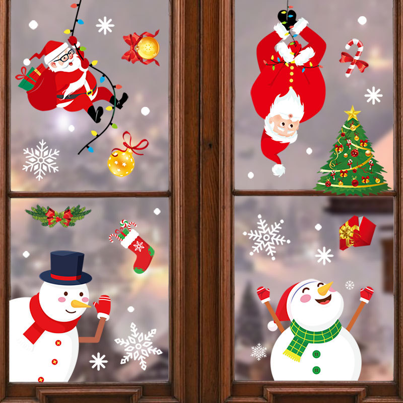 Christmas Window Stickers Christmas Window Decorations Xmas Holiday Santa Window Decals Clings for Glass