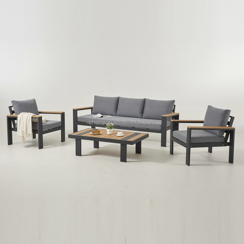Modern Metal Frame Patio Furniture Luxury Garden Set Outdoor Sofa Set