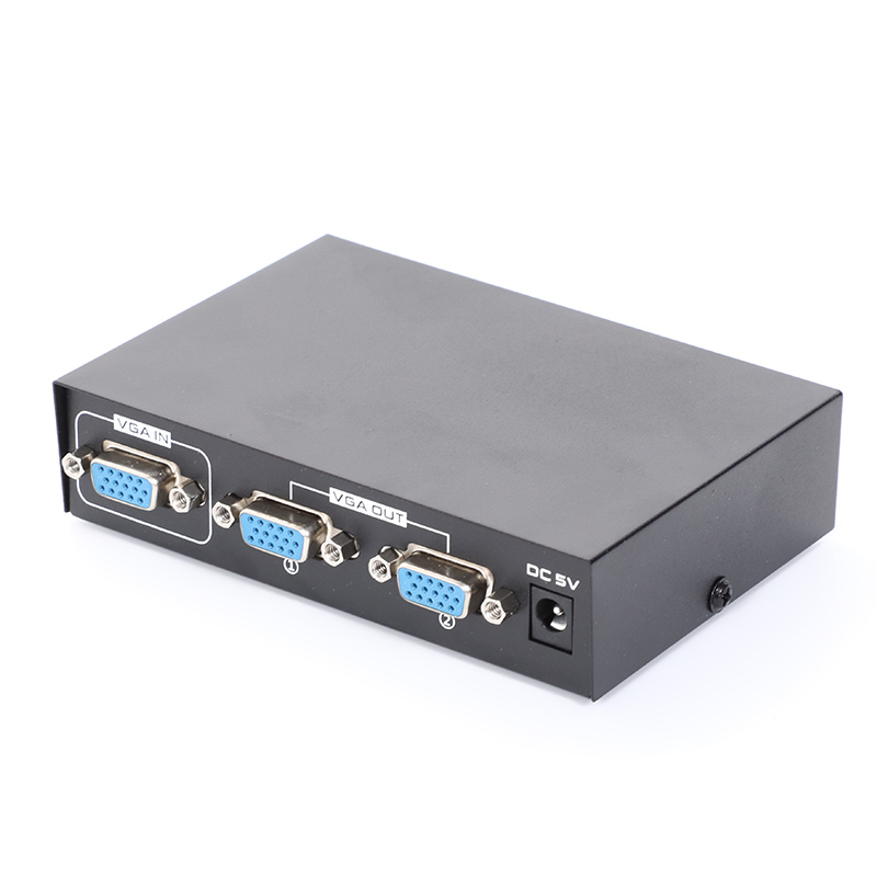Заводская цена, 2-портовый разветвитель VGA 1 шт. на 2 монитора VGA SVGA XGA, ЖК-Видео Аудио разветвитель