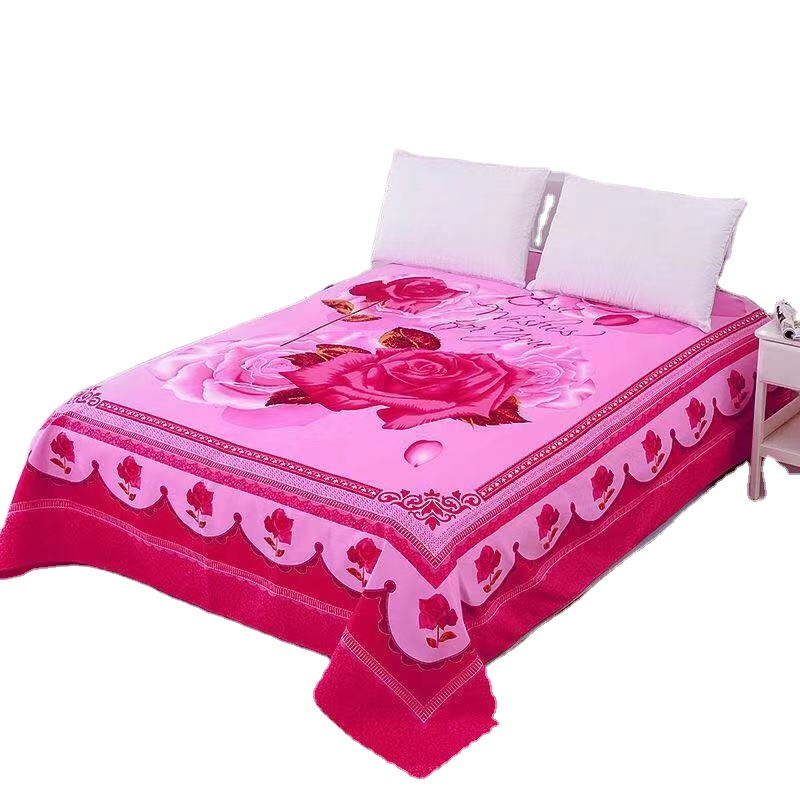 1pc Floral Sanding Soft Wedding Bed Sheet Big Large Size 245x245cm Flat Bed Sheet Thicken Twin Bedsheet No Pillowcase